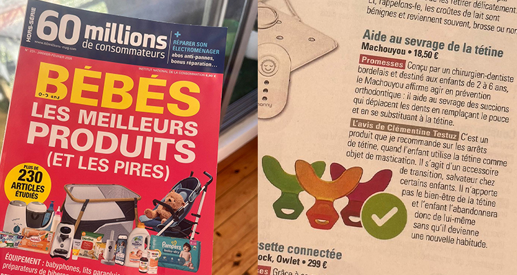 Le magazine 60 Millions de Consommateurs recommande le machouYou - édition janvier/février 2026